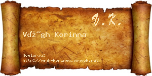 Végh Korinna névjegykártya