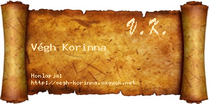 Végh Korinna névjegykártya